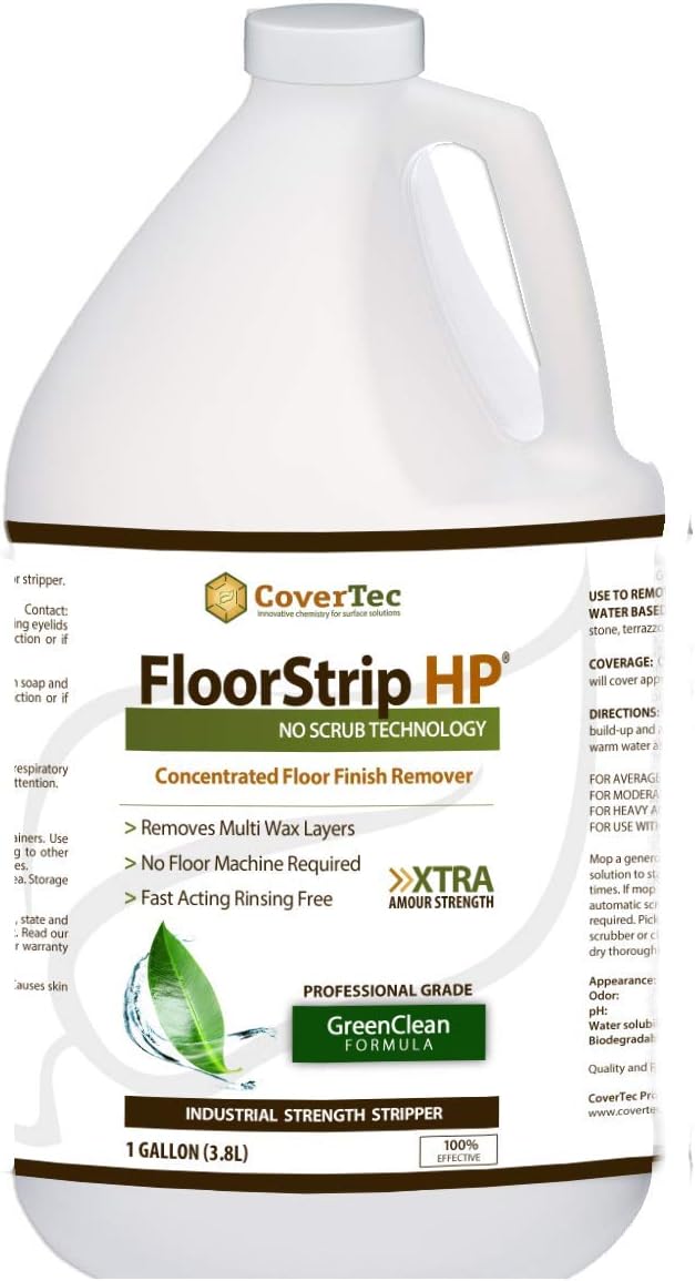 CoverTec FloorStrip HP Floor Finish Stripper, Heavy Duty High Performance, Low Odor (1 Gal, 1)