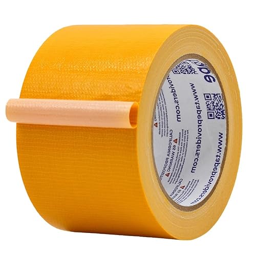 Cinta adhesiva de grado industrial de color amarillo, 3.0in x 4.9ft, impermeable, resistente a los rayos UV para manualidades, mejoras en el hogar,