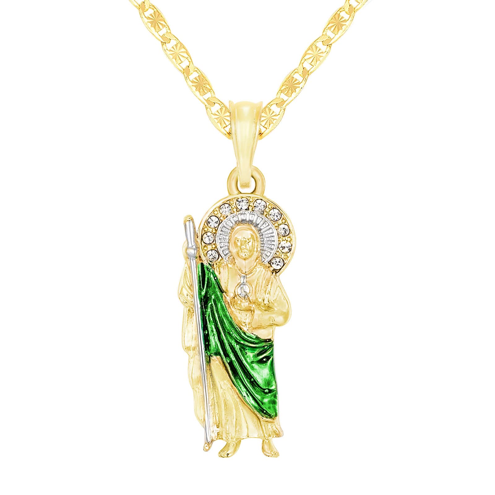 Saint Jude Necklace Gold Plated San Judas Medalla Cadena Oro Laminado San Judas Necklace