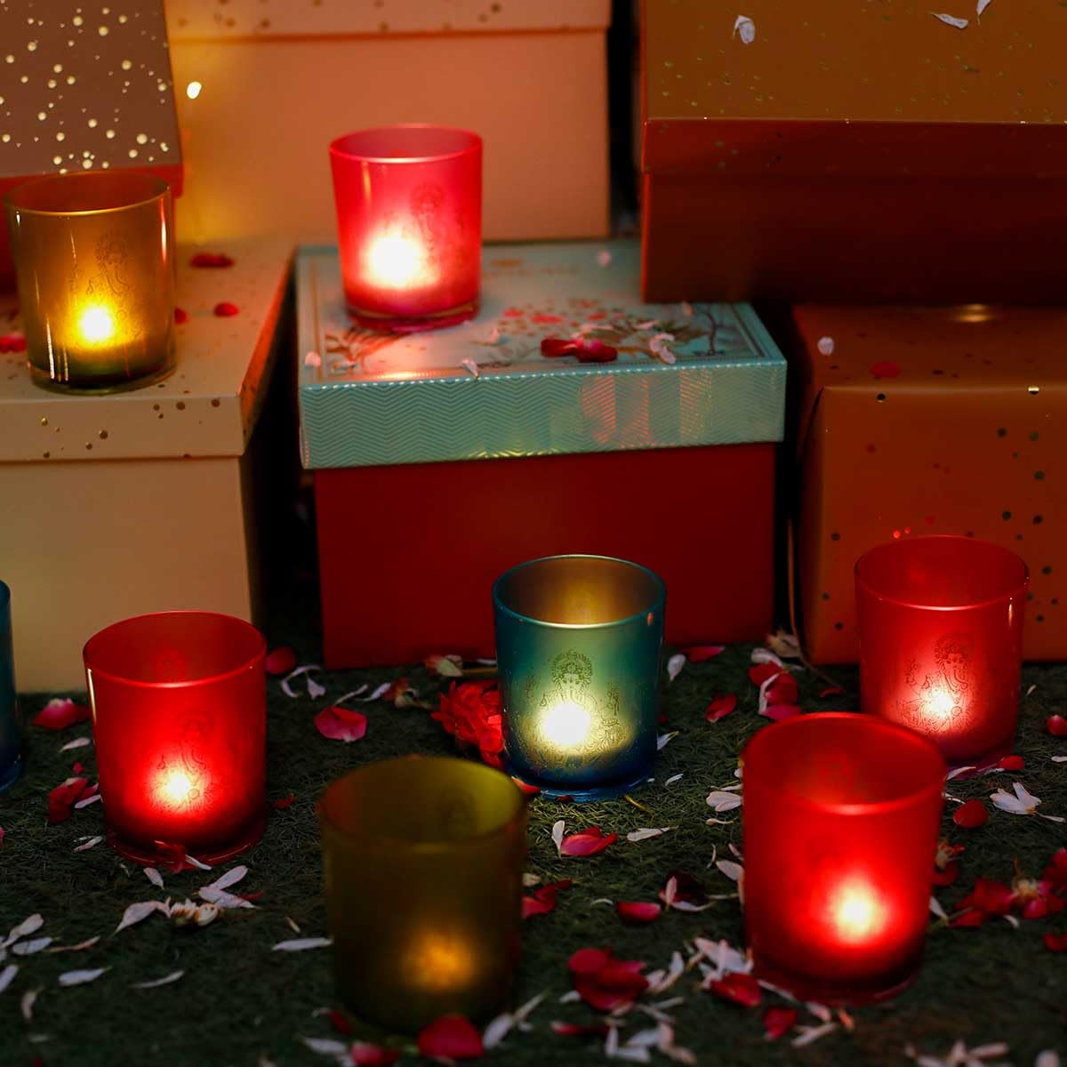 Home4UGreen Glass Vinayaka Votive Candle