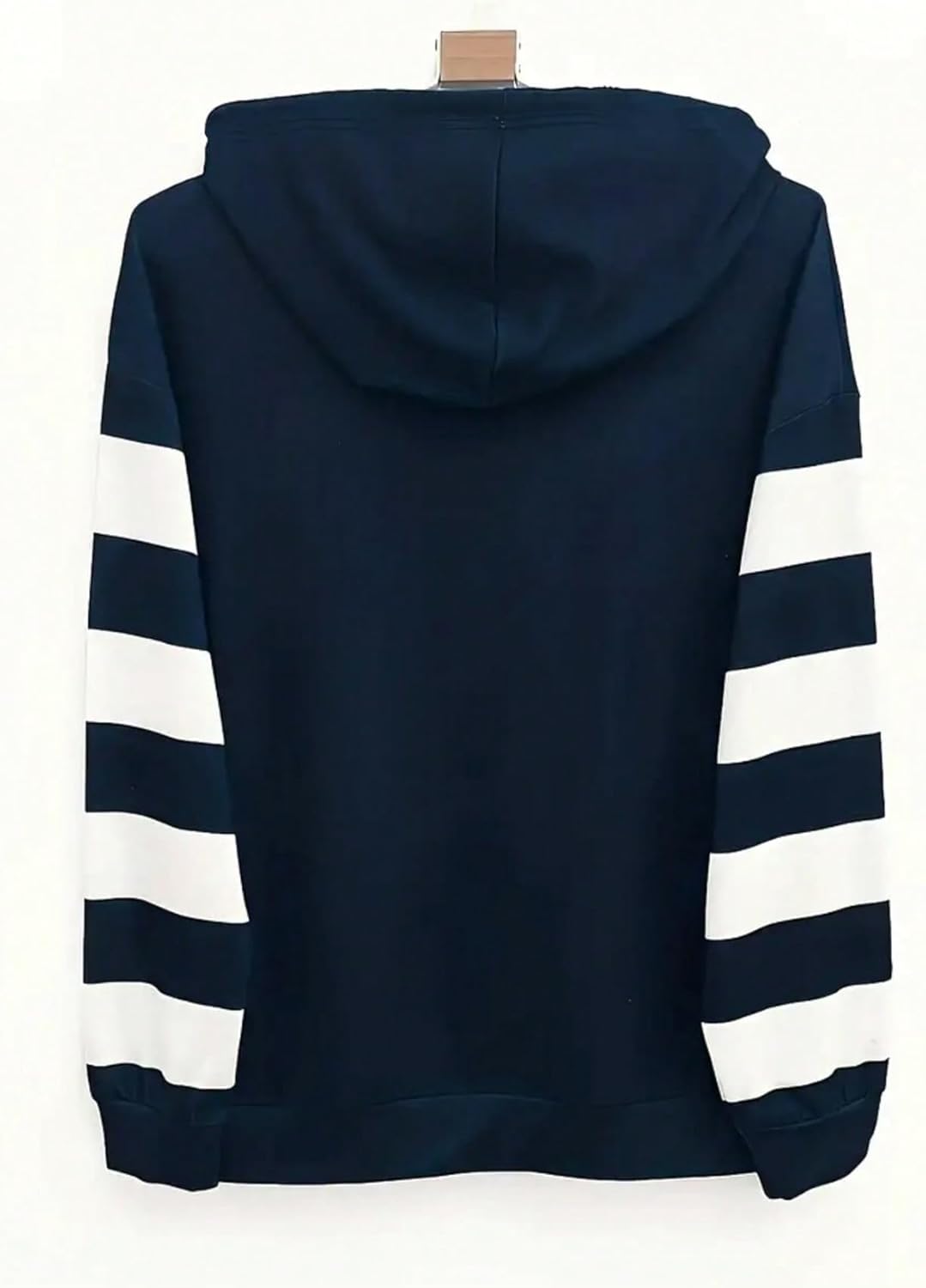 WDIRARA Women's Plus Size Anchor Graphic Print Long Sleeve Sweatshirt Half Zip Color Block Drop Shoulder Hoodie - Image 2