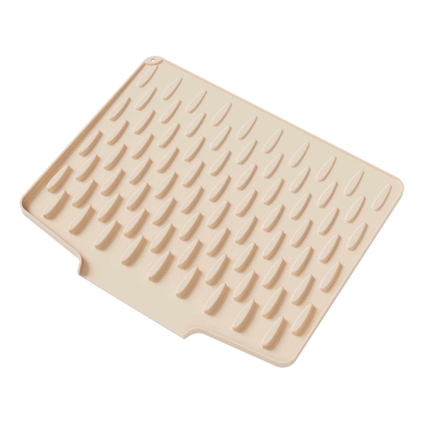Woedpez Angled Countertop Drying Rack Nonslip Silicone Water Drainage Pad Design Kitchen Utensils Organiser Nonslip Sloped Drainage Drying Mat