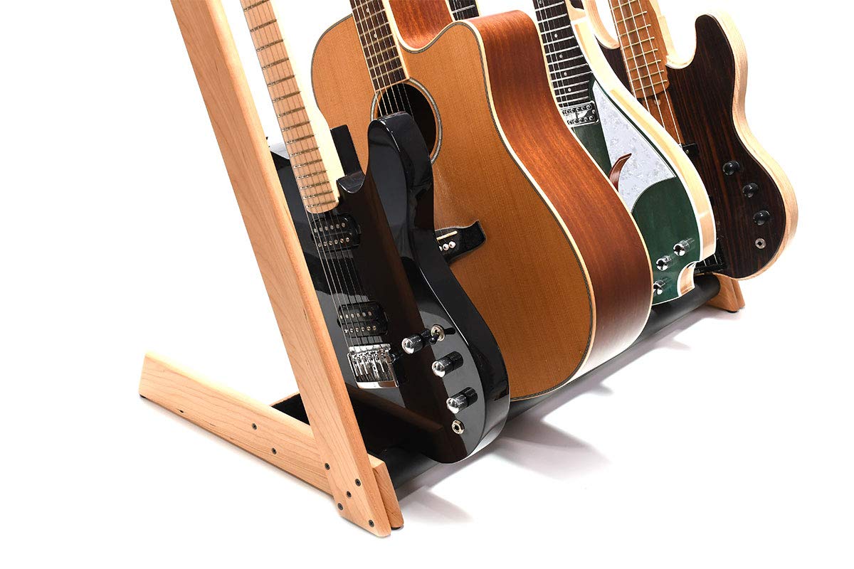 Ruach GR-2 Gitarrenständer für Gitarren und Koffer, personalisierbar, 5 Wege, Kirsche