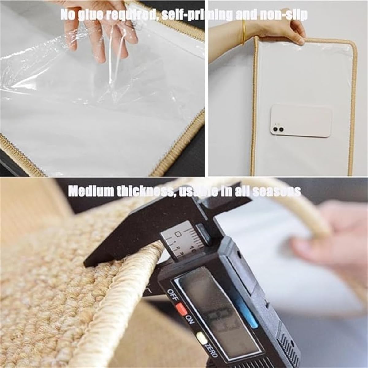 Tapis d'escalier autocollant antidérapant – Tapis de couloir doux à décoller et à coller pour escaliers – Protection de bordure lavable, solution sûre et élégante pour la sécurité des escaliers