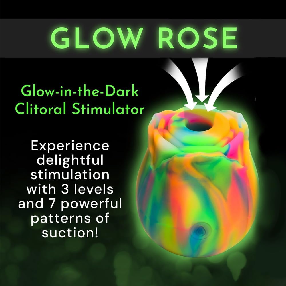 Rose Massager Sucking Vibrator Clit Stimulator Glow in The Dark Vibrating Sex Toys for Women Nipple Suction Vibe
