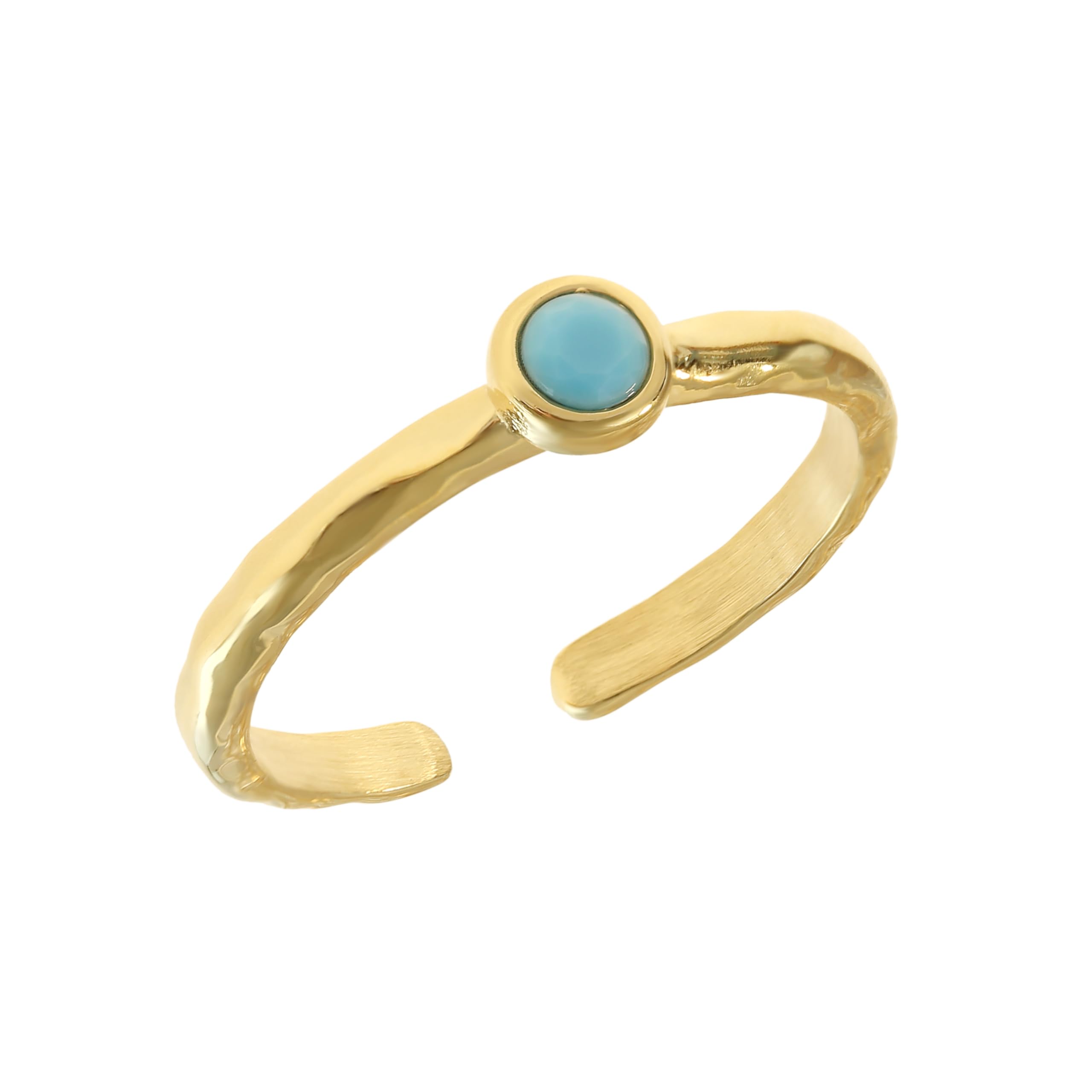 Made by Nami Anello Donna Acciaio Inox Oro Regolabile Boho Ipoallergenico Resistente Acqua Chirurgico