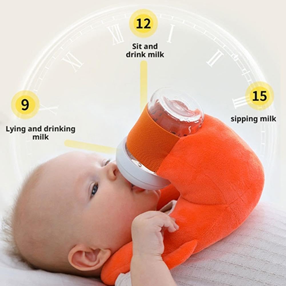 Support De Biberon Pillo-w – Coussin D’alimentation Mains Libres, Réglable, Lavable, En Peluche Douce (baleine)