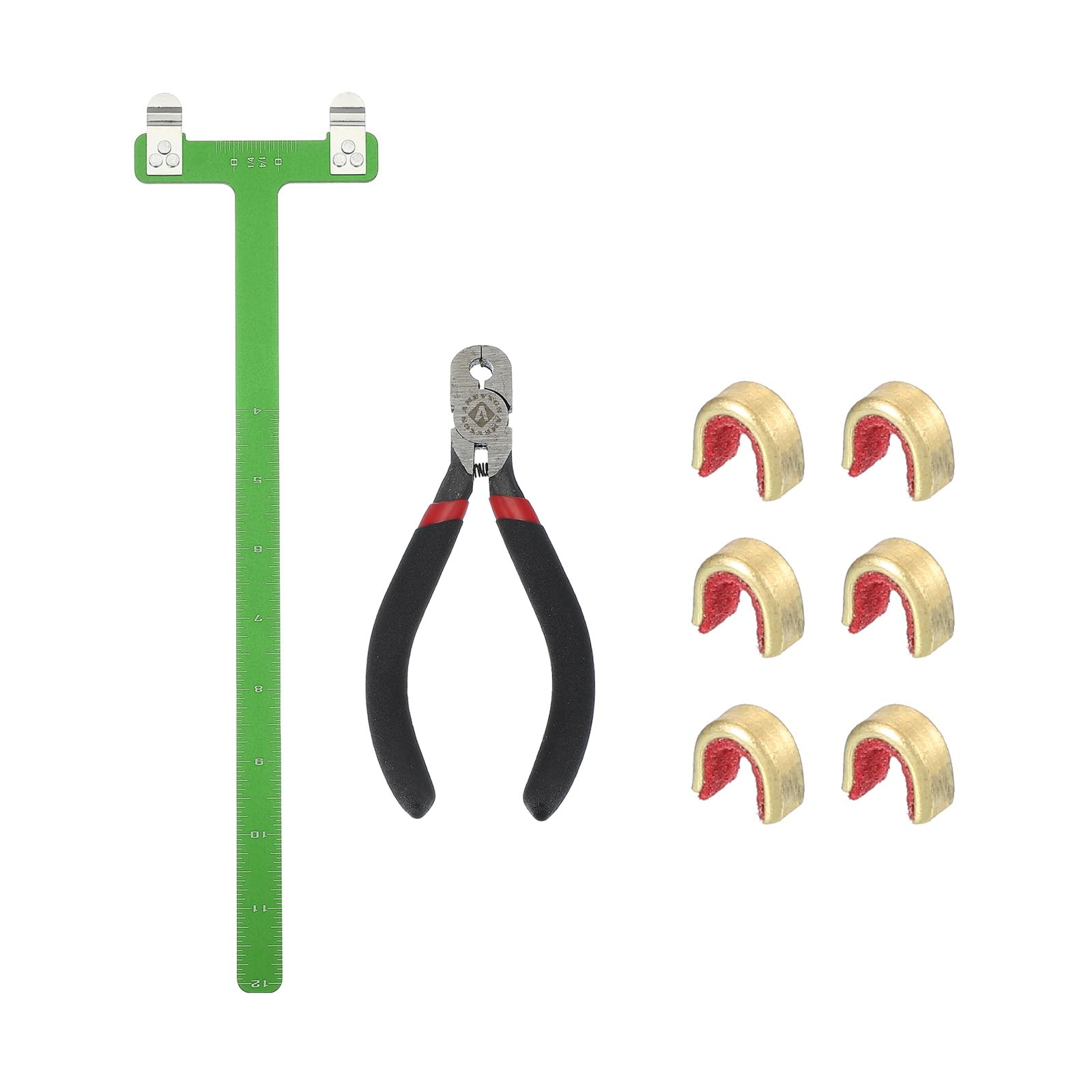 sourcing map Archery Bows Square T-Shape Ruler Tool Nocking Points Pliers Set 33x9mm Turning Bow String Knock Kits for Recurve Compound Bowstrings Archery Accessories (Green)