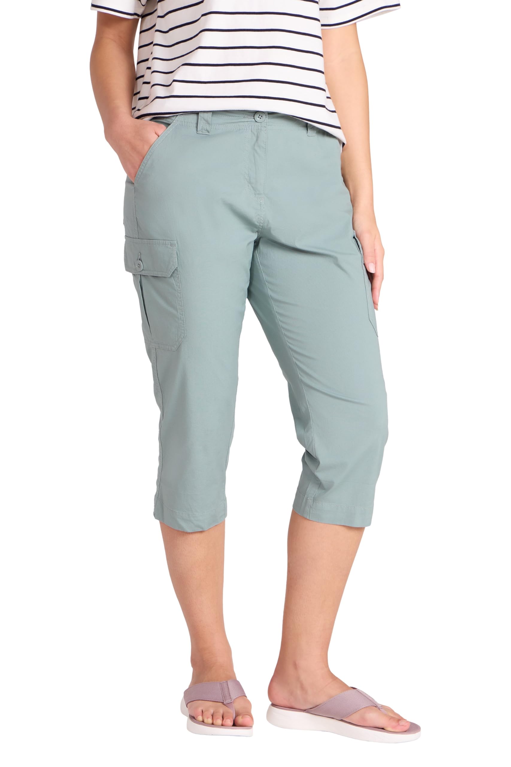 Mountain Warehouse Coastal Stretch Womens Cargo Capri Khaki (Cargo Capri) Women's Size 16