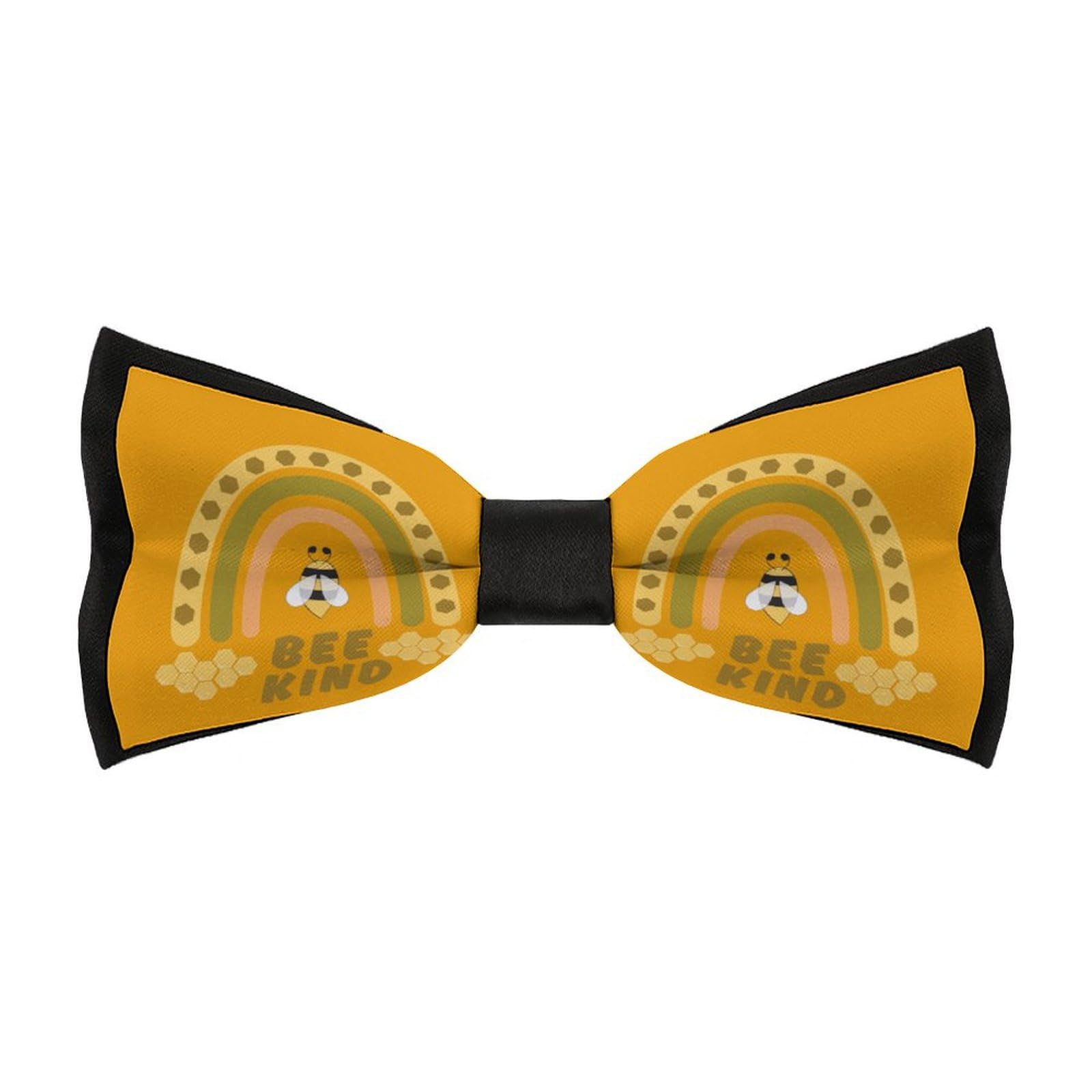 JYYAU Unity Day Anti Bullying Be Kind Orange Bow Tie Adjustable Necktie For Men Business Fashion Pre-tied Tie Neckwear Novelty Accessory For Weddings Party Festival