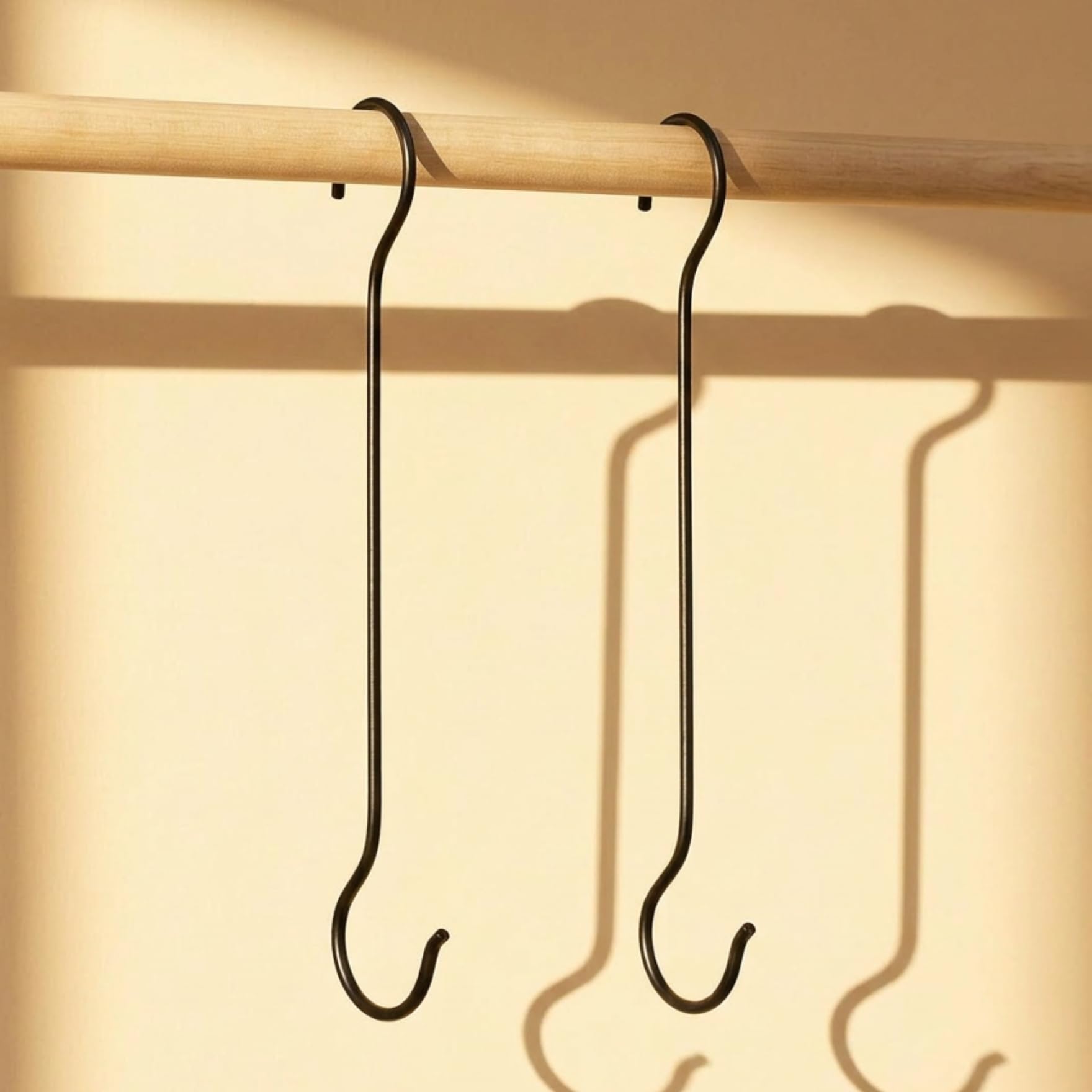 ecofynd 16 Inch Metal Pot Extension Hooks | Rust Resistant Hanging Black S Shaped Hooks for Bird Feeders and Baths, Planters, Lanterns, Ornaments | Heavy Duty Extra Large Hanging Hook (Black, 2)-image-27
