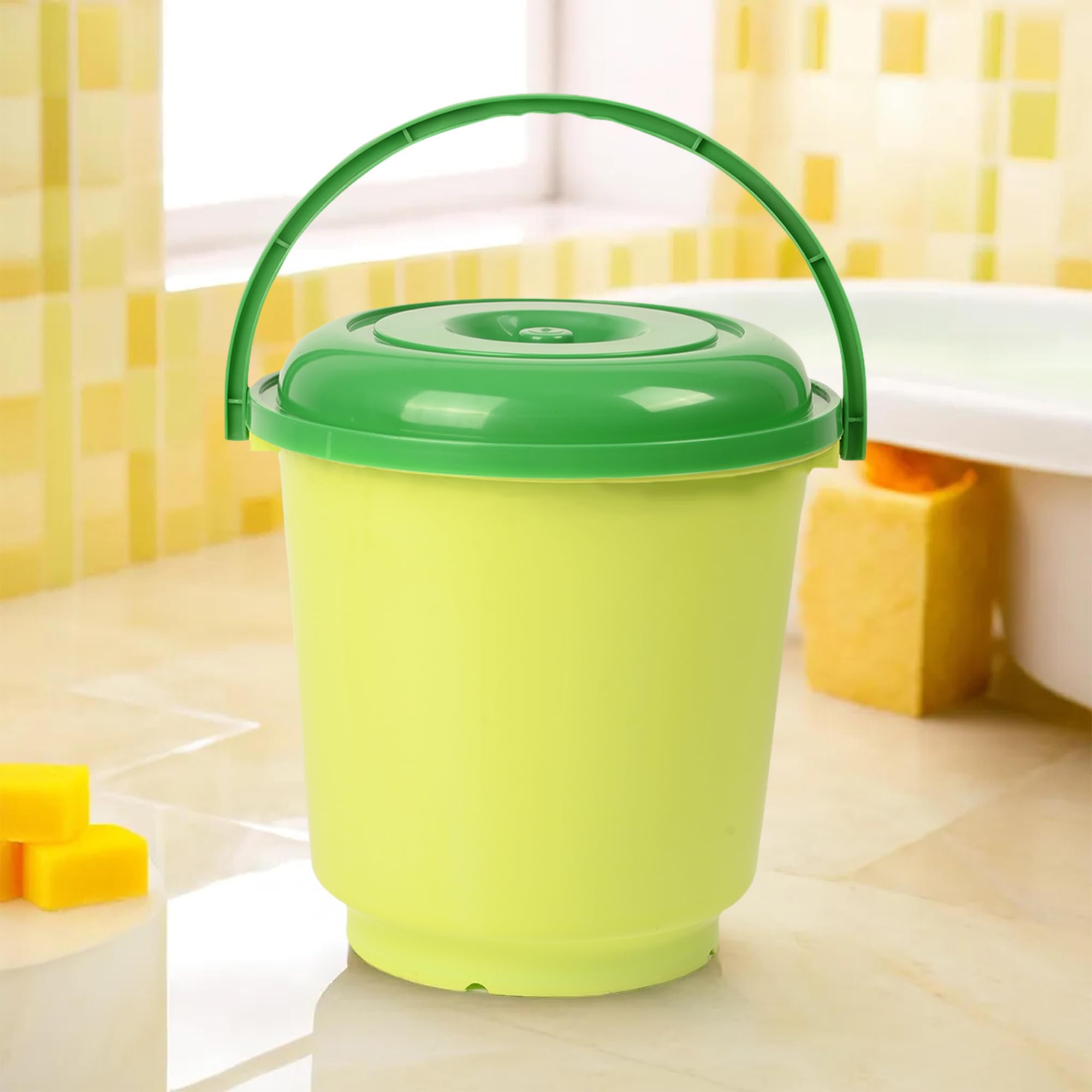 Kuber Industries Bucket | 18 Liter Bucket for Bathroom | Plastic Bucket for Daily Use | Balti for Bathroom | Bucket with Lid & Handle | Water Storage Bucket | Bathroom Bucket | Green (B0D4HHHHB4) Amazon Price History, Amazon Price Tracker