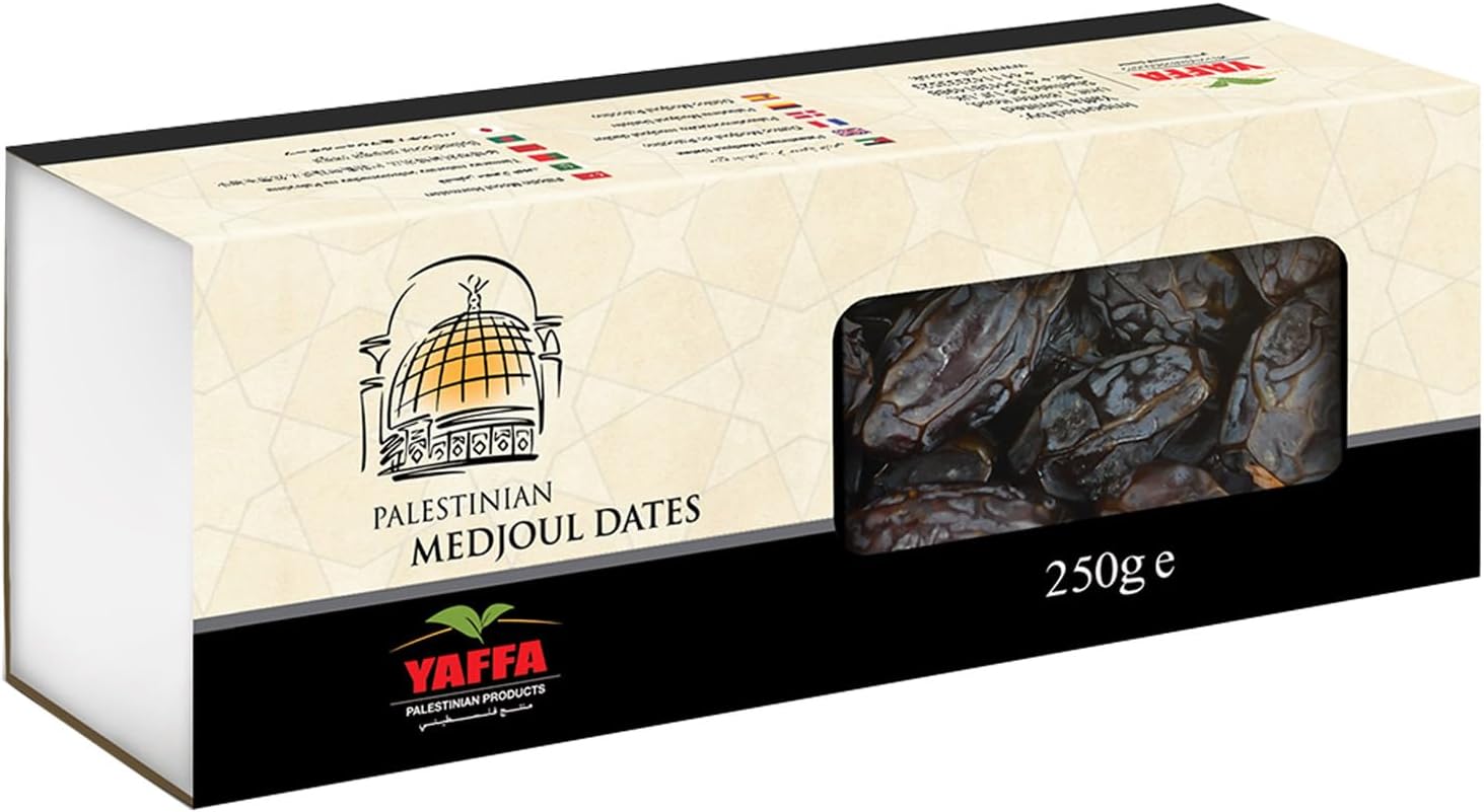 Yaffa Delicious and Juicy Medium Medjool Dates (Box of 250g) All Natural, No Added Sugar, Free