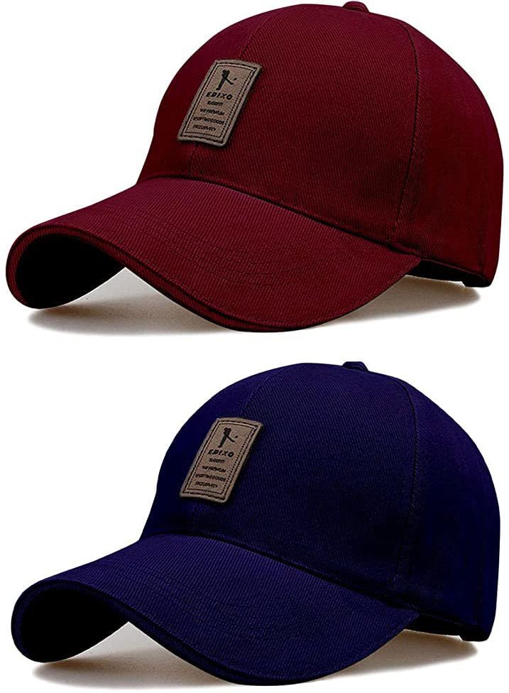 RoztiCARONA Cap Maroon & Light Blue Combo..
