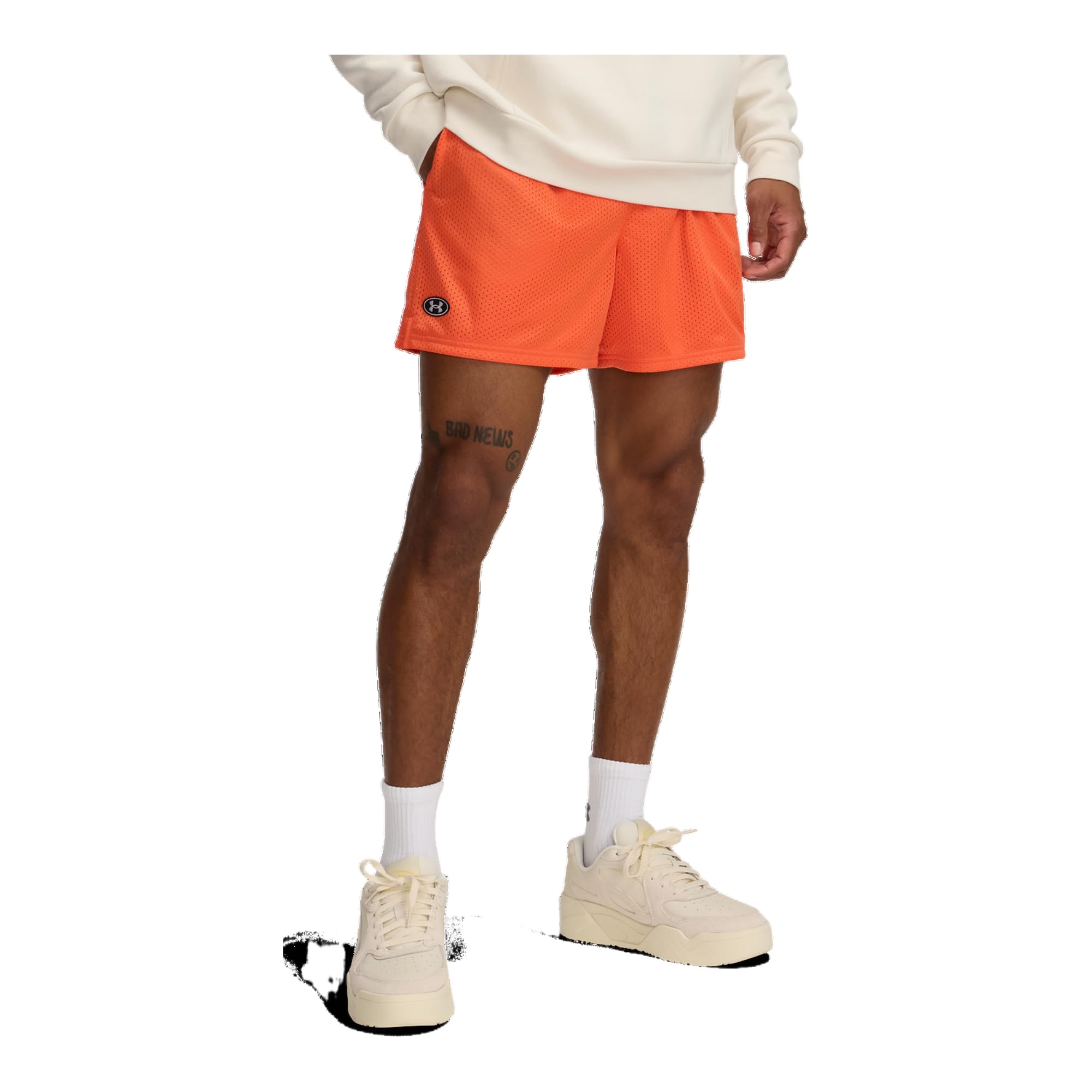 Under Armour Men's Fire/White Essential Mesh Shorts - (1383355-847, ), XX-Large