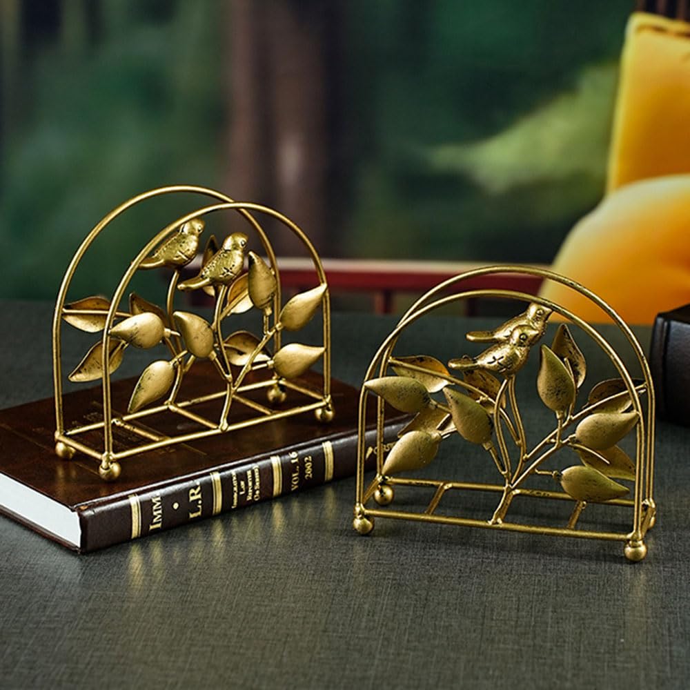 Servilletero: servilleteros para mesas, dispensador de papel de metal, soporte para toallas de papel de mesa de comedor para cocina y decoración de mesa (pájaro)