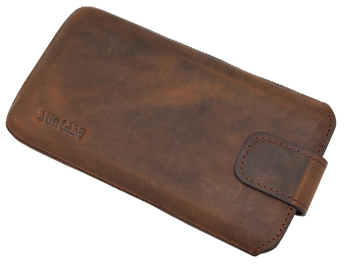 Suncase Slim Edition - Funda de piel para Cubot X30 (con función retráctil y cierre magnético), color turquesa envejecido