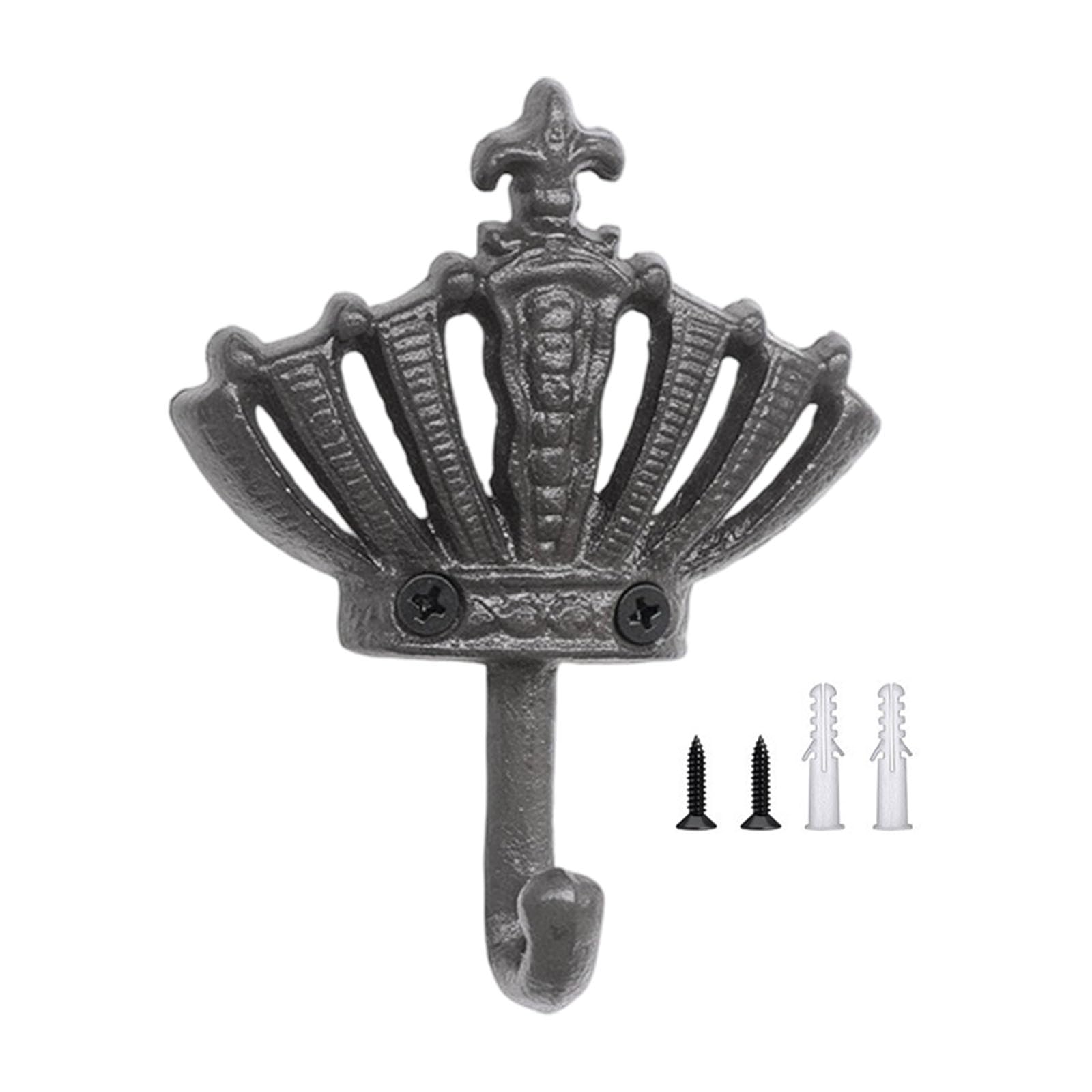 Iron Wall Hook Decorative Crown Wall Hanger for Entryway Keys, Bedroom Scarves, Bathroom Robes and Boutique Display Decorative Metal Organizer Cloak Hook Robe Holder Accent Foyer Mudroom Vanity Closet