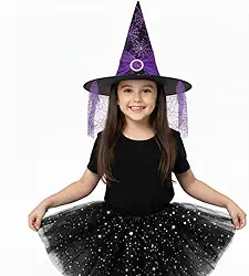 Fantasia Infantil Halloween Saia com led + Chapeu de bruxa