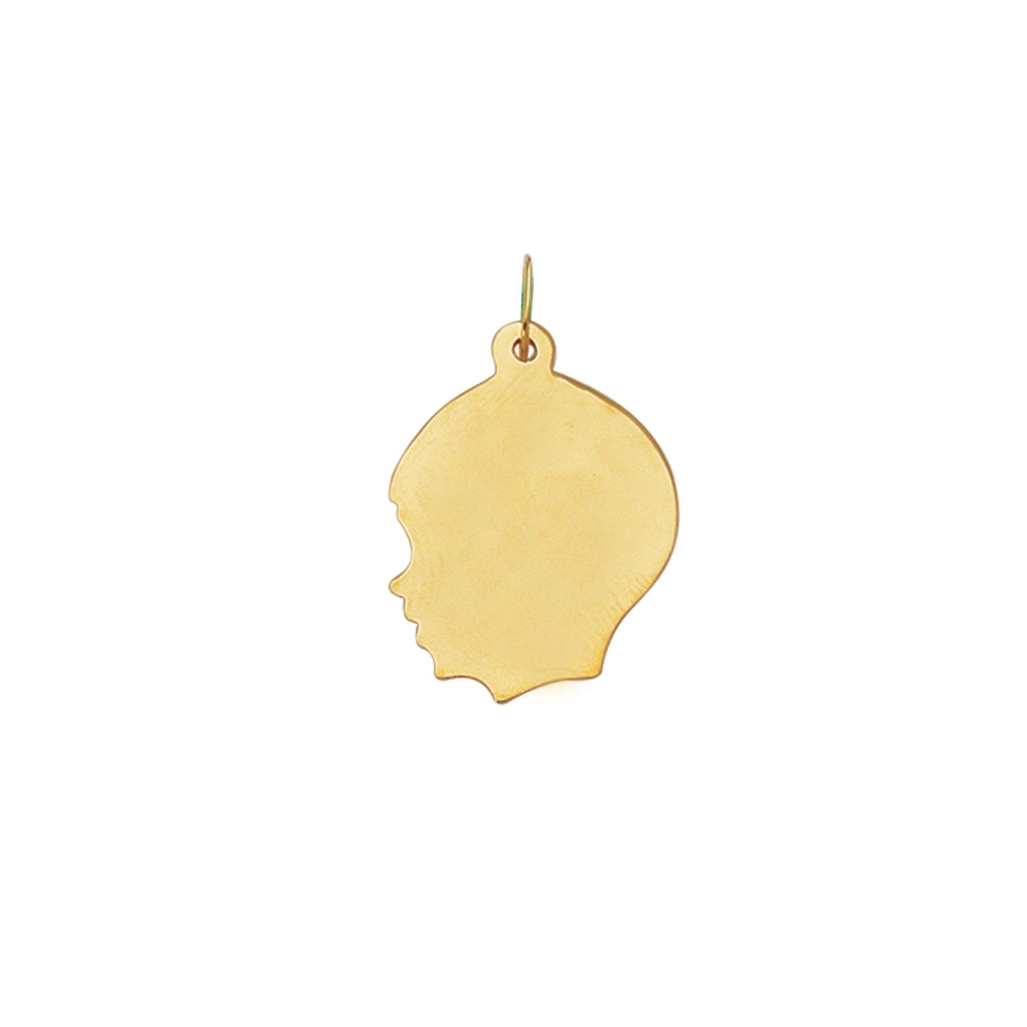 14K Yellow Gold Shiny-Boy Head Charm
