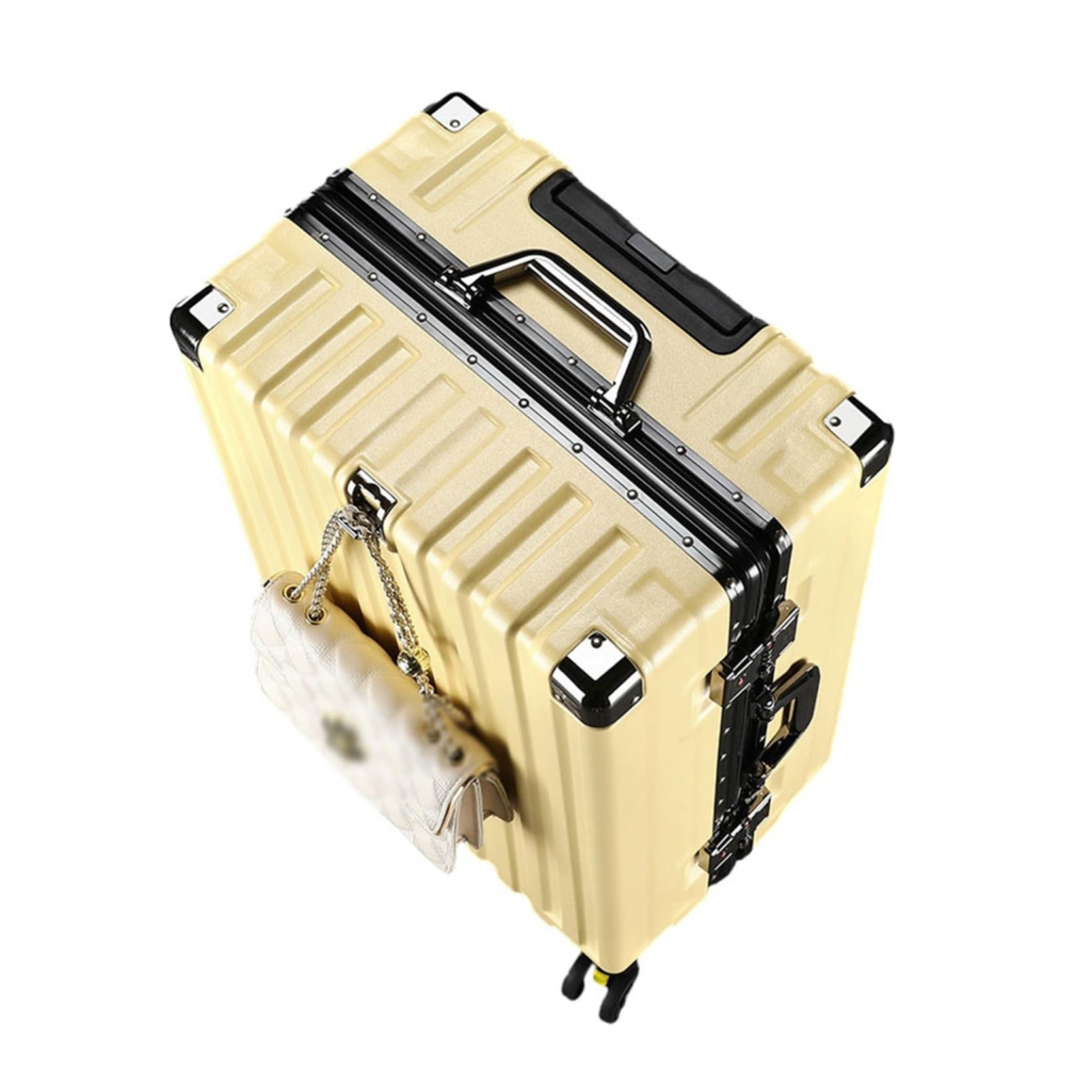 Valise rigide e-type élégante avec trolley multi-stage et roues rotatives à 360 degrés