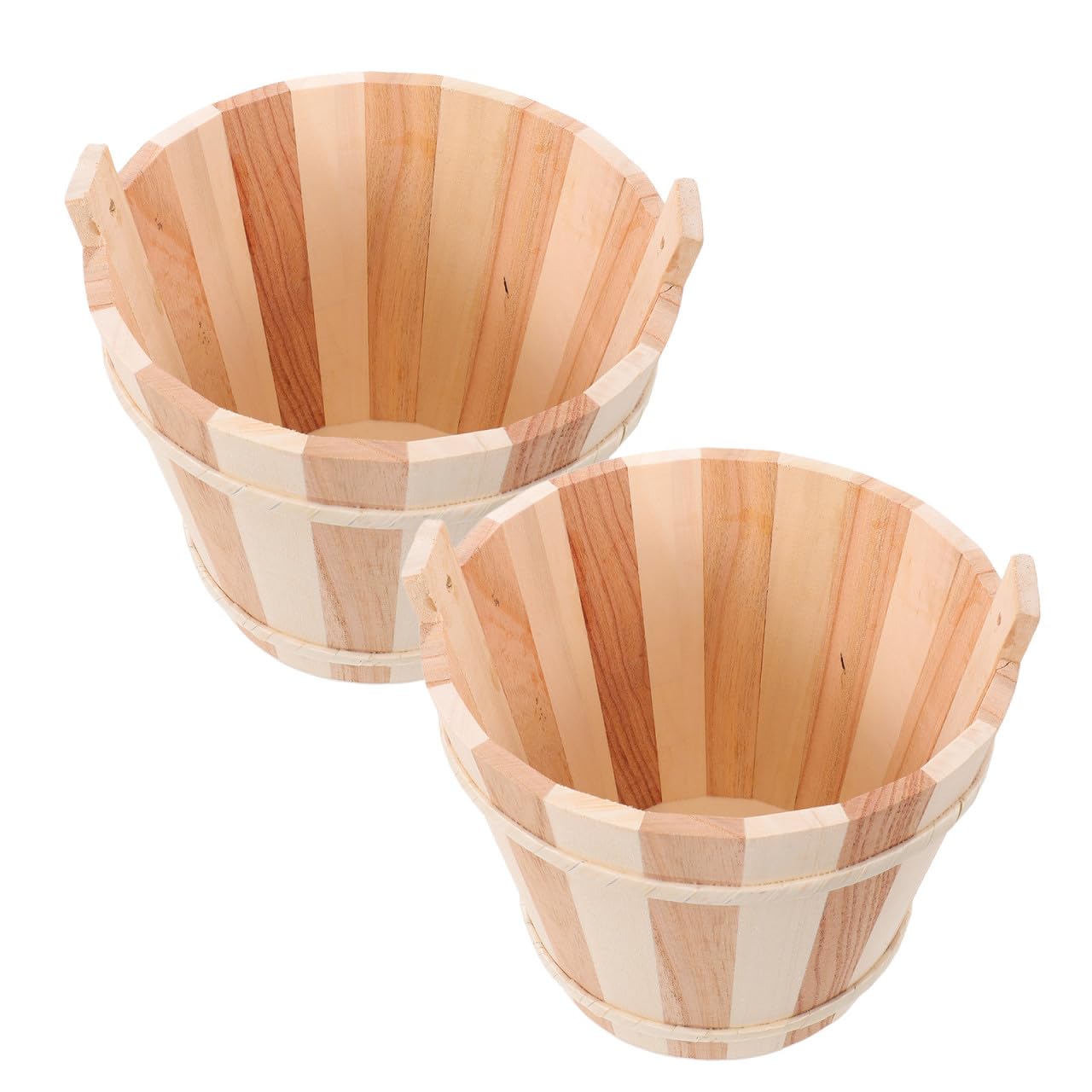 Seau en bois pour rangement sûr des pierres de sauna