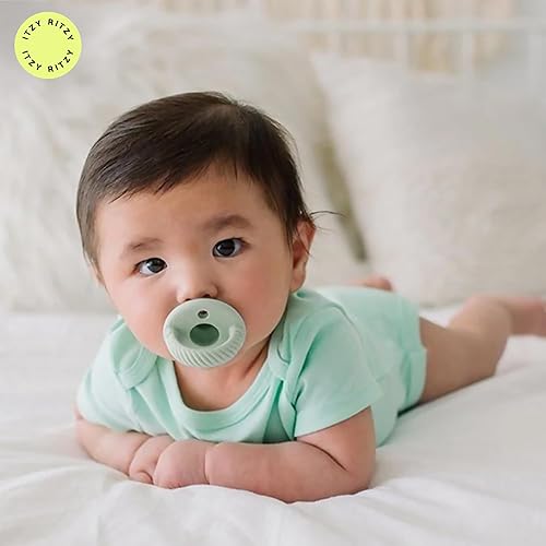 Miniatura 7 de Itzy Ritzy Sweetie - Juego de 2 chupones de silicona con asa plegable y dos orificios de aire para mayor seguridad, color agave y suculenta, para