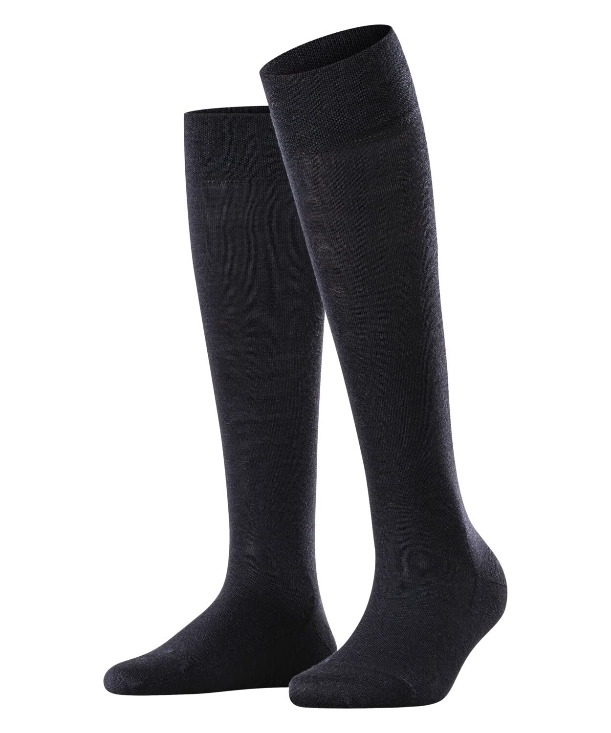FALKE Women's Sensitive Berlin W Kh Wool Cotton With Soft Tops 1 Pair Knee-High Socks, Blue Dark Navy 6370, 2.5-5