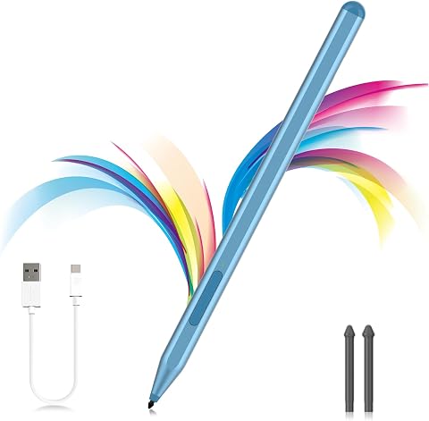 Milikilo Stylet pour Microsoft Surface Pro 12/11/10/9/8/X/7+/6/5/4, Surface Go 4/3/2/1, Surface Laptop 1-5/Studio/Book 3/2/1,Rejet de la Paume, Fonction d'inclinaison, 1024 Niveaux de Pression
