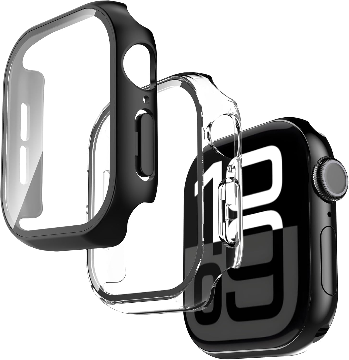 AOKUMA [2 Pack for Apple Watch Series 11 GPS 46mm Screen Protector + Case,Overall Protective Cover with Built-in Tempered Glass Film, [Anti-Scratch] Military Grade Shockproof
