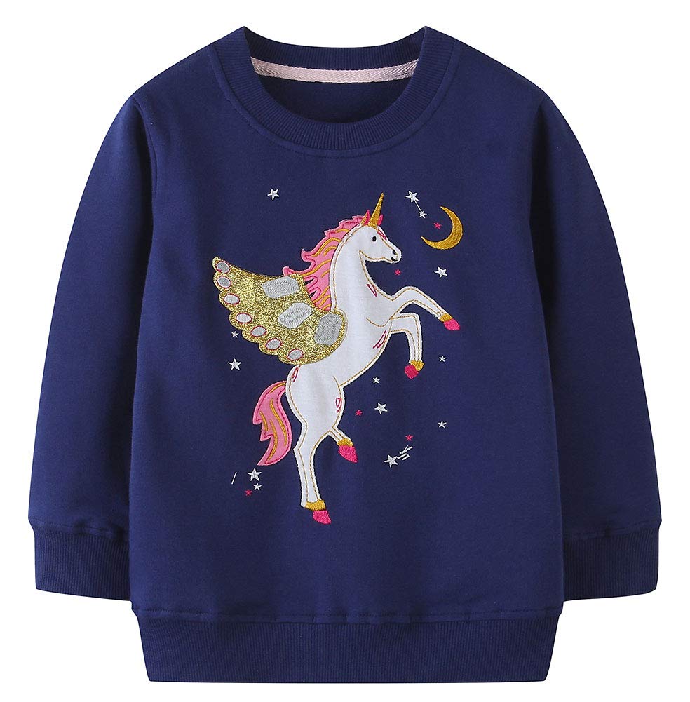 TEDD Sudaderas Niña Unicornio Camiseta Manga Larga 100% Algodón Jersey sin Capucha para Nina 1-12 años — view 19