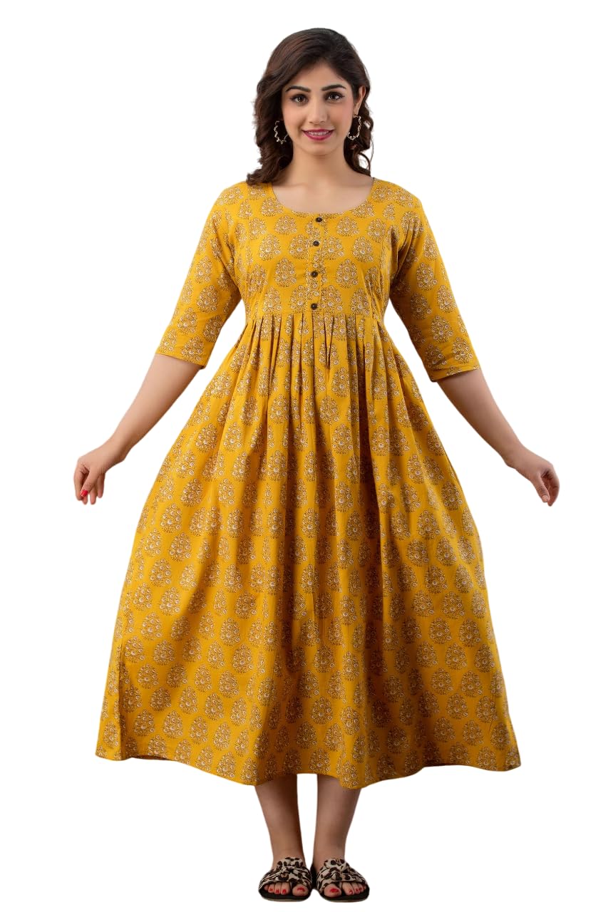 omsha Women's Maternity Dress Kurti for Pregnancy Women with Breastfeeding Dress with Floral Maternity-picture-42