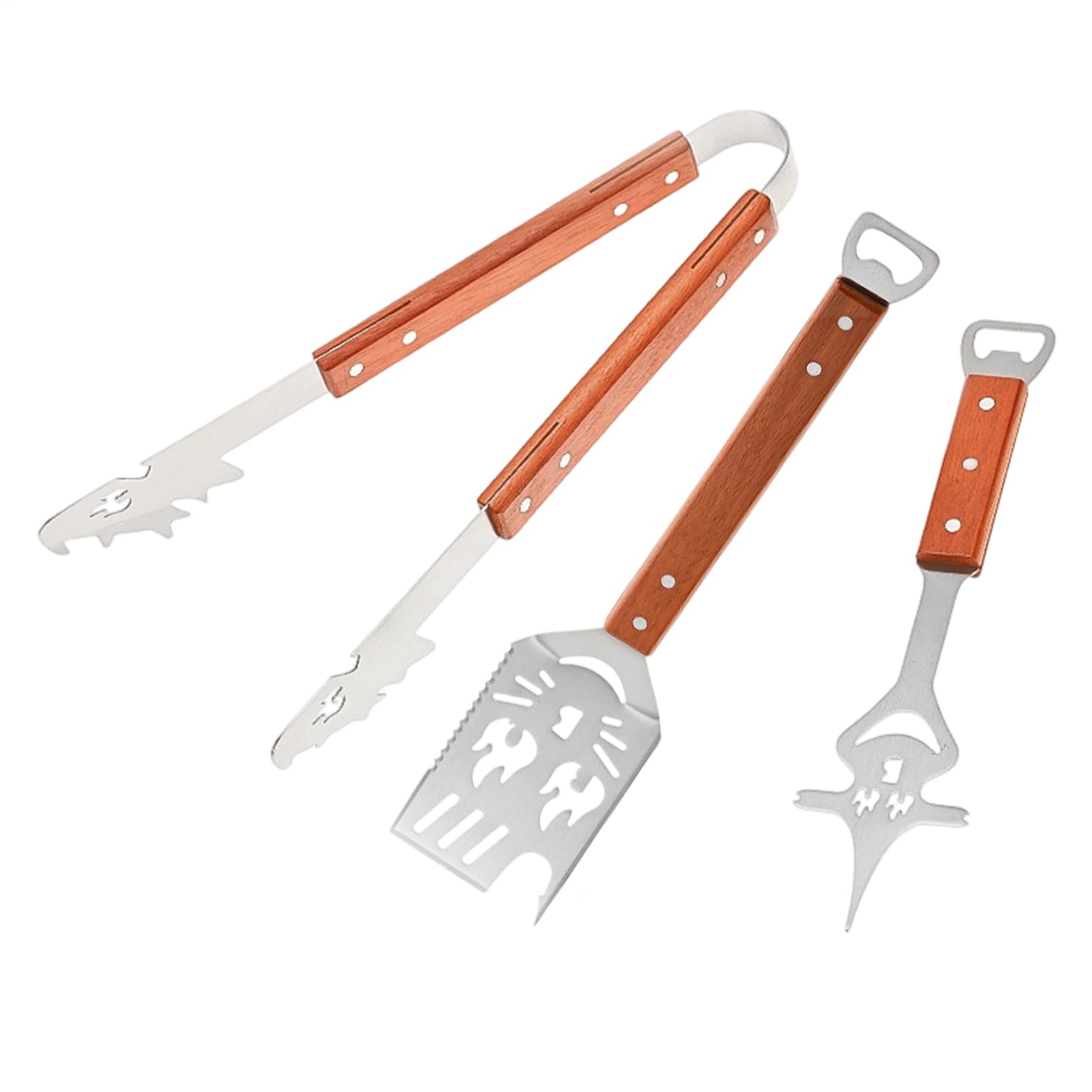 Set Di Utensili Per Griglia Barbecue 3 Pezzi Multifunzionale Compatto | Set Utensili Barbecue Esterno Per Uomo Regalo