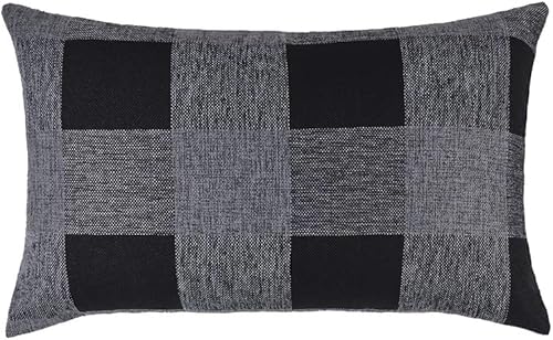 Miniatura 2 de 4TH Emotion Juego de 2 fundas de cojín o almohada de lino de poliéster con estampado a cuadros estilo alquería para decoración del hogar, azul