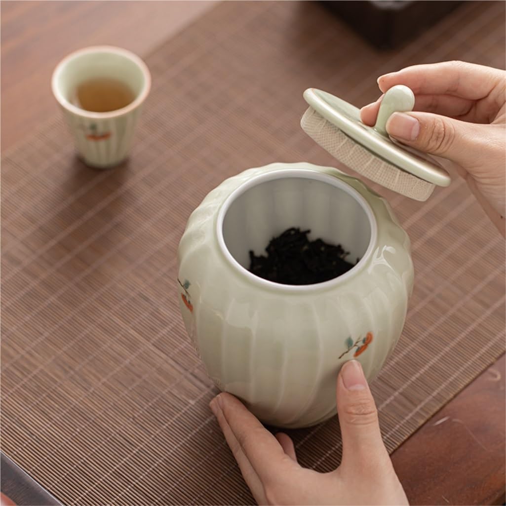Contenitore per Barattoli Barattolo in ceramica for tè sfuso Barattolo sigillato for cereali da caffè for uso domestico Barattolo for spezie da cucina Barattolo in ceramica con coperchio Barattoli Por