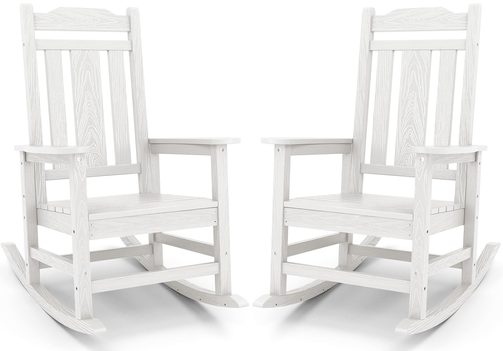 Amazon.com: SERWALL White Outdoor Rocking Chair Set of 2, HDPE