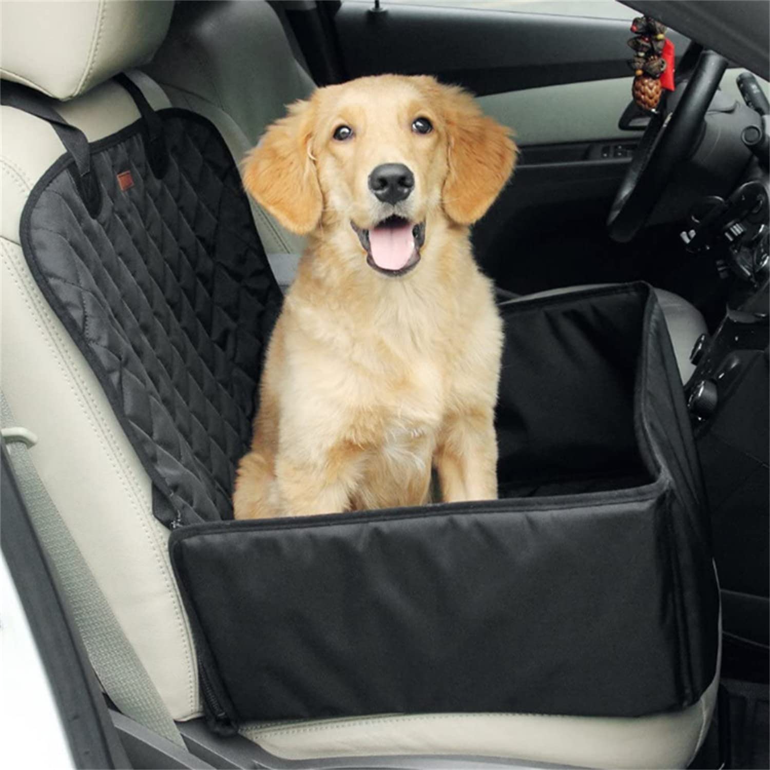 WANGCL Hunde Sitzbezug Einzel Wasserdicht Auto Booster für Hunde Haustier Autobedarf Pet Booster Sitz für Rücksitz 2 in 1 Vordersitz Matte Booster Sitz