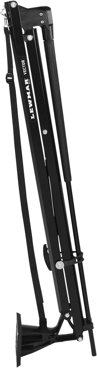 Lewmar Vector Manual Shallow Water Anchor 8 ft., Pull-Rope Deployment, Easy Installation, Gas Spring Secured Fiberglass Spike, Corrosion-Resistant Powder-Coated Aluminum, Black – 2024008743