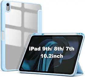 Capa para iPad de 9ª/8ª/7ª geração de 10,2 polegadas (lançado em 2021/2020/2019), capa fina e inteligente para iPad de 10,2 polegadas, com ativação/desativação automática (Azul)