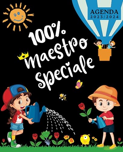 Agenda Maestro 2023 2024: Regalo insegnante Fine Anno | Elegante Pianificatore settimanale 2 pagine = 1 settimana | maestre elementari nido asilo