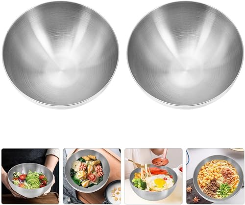 Miniatura 8 de Cabilock Cuencos de acero inoxidable coreano para servir de metal, tazón pequeño para mezclar, cocina tazón de preparación para ensalada, cereales,