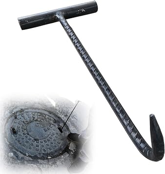 Stainless Steel Manhole Cover Lifter, Hand Hole Hook, Steel Hook for Grates, Sump Pump Cover, Sewer 25cm