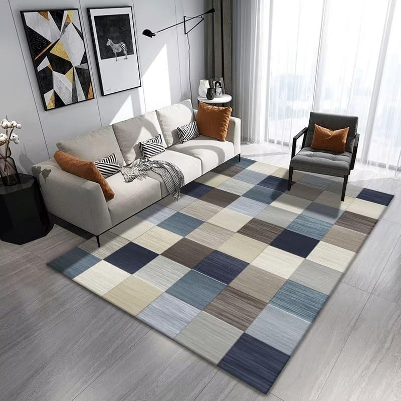 Tapis couloir bleu lavable 180x280cm pour retrouver un sol propre