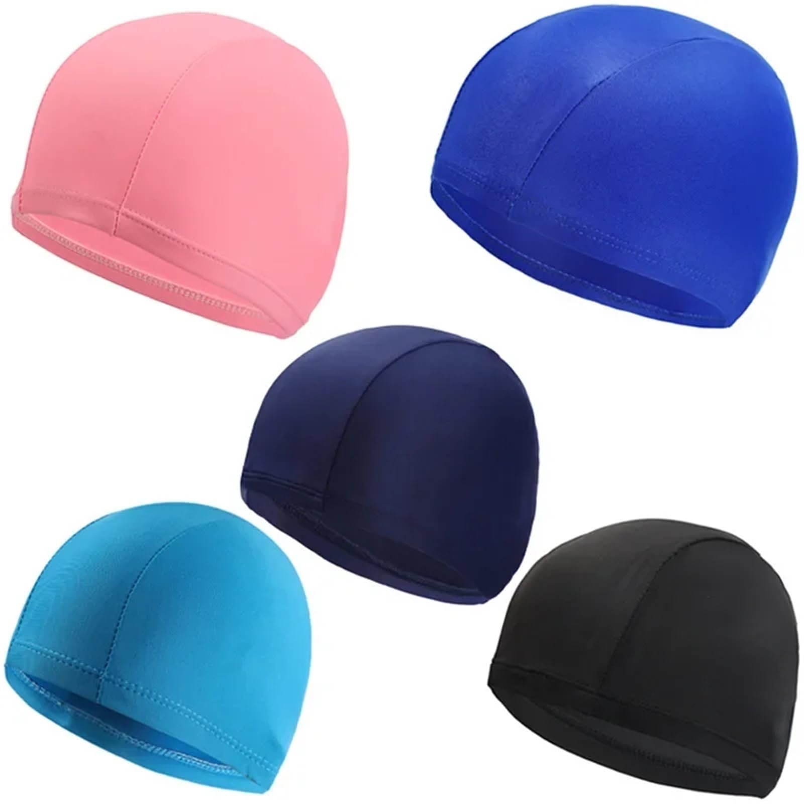 Gorro Natación Gorro de natación de poliéster for niños y niñas, Gorro de natación de Alta Elasticidad con protección for los oídos, 2 uds. para Homem e Mulher