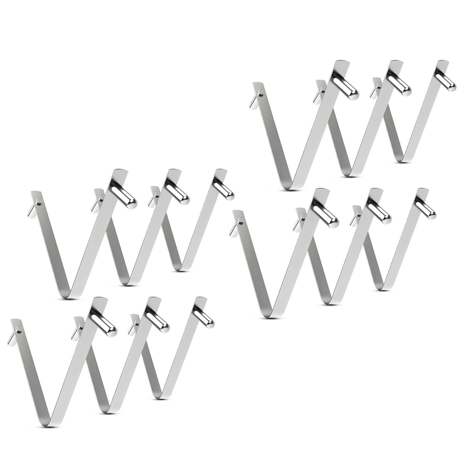 Buxuaaaa 12PCS Swimming Pool Skimmer Clamps Stainless Steel Texture V Clips Resistant Maintenance Tool Accessories V Shaped Pool Clamps for Skimmer Net
