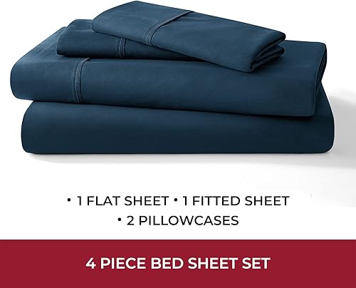 Miniatura 2 de Mellanni - Juego de sábanas de 4 piezas de algodón orgánico de 400 hilos, con bolsillos profundos, adecuado para colchones tamaño Queen de hasta 16