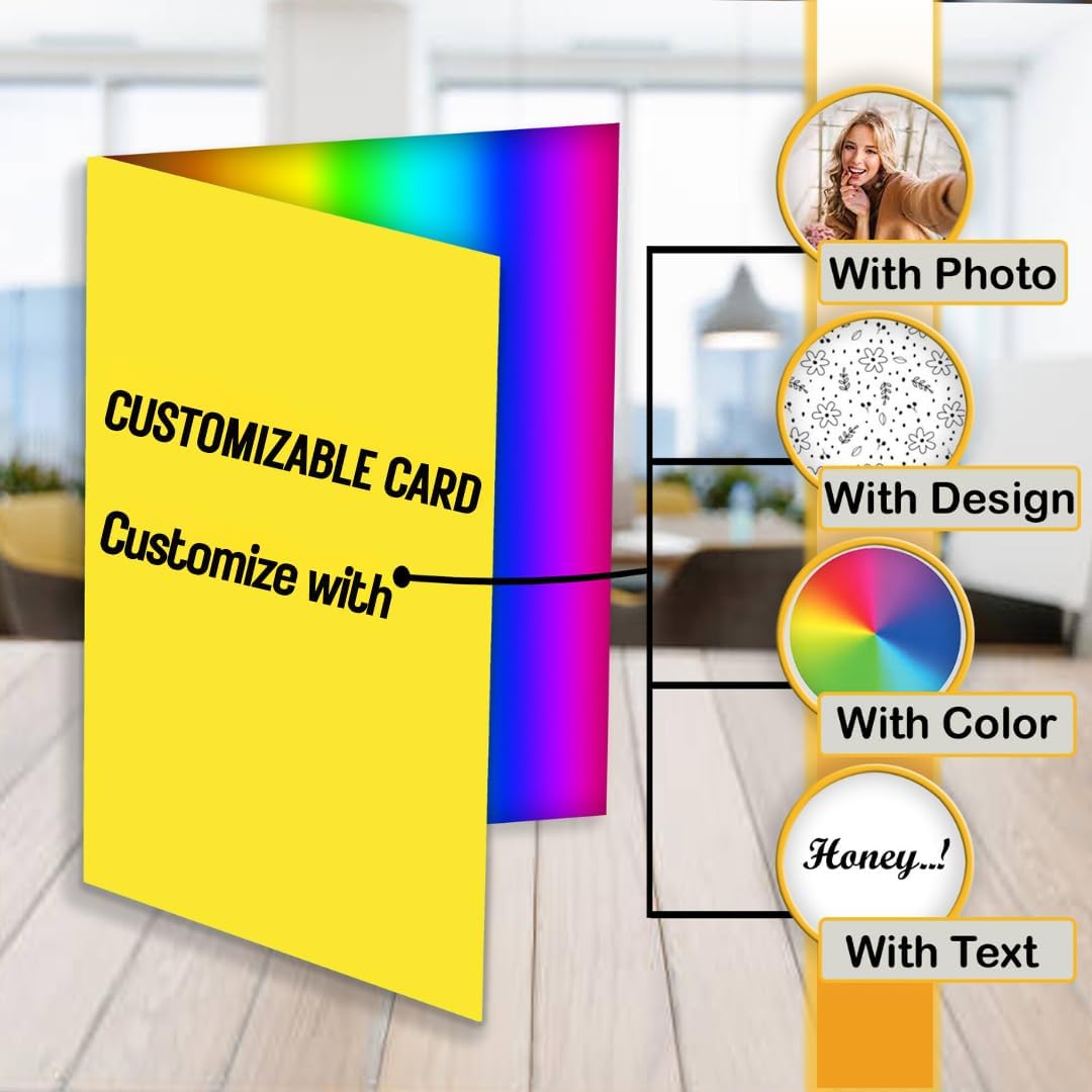 Personalized Greeting Cards with Envelopes - Customized Birthday Cards, Print Photo, Text, Note of Your Choice - Custom Thank You Cards for Christmas, Thanksgiving, or Invitations - USA Made - Image 2