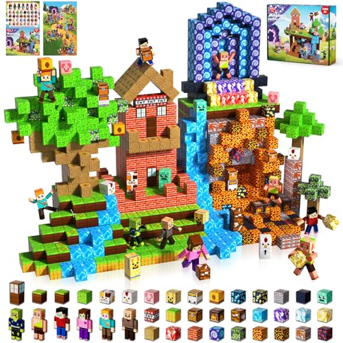 Magneverse Costruzioni Magnetiche 210 Pezzi + 6 Personaggi - Entra in una Foresta Incantata e Vivre un'Avventura Magica, Giocattolo per Sviluppare la Fantasia, Regalo per Bambini 6-12 Anni