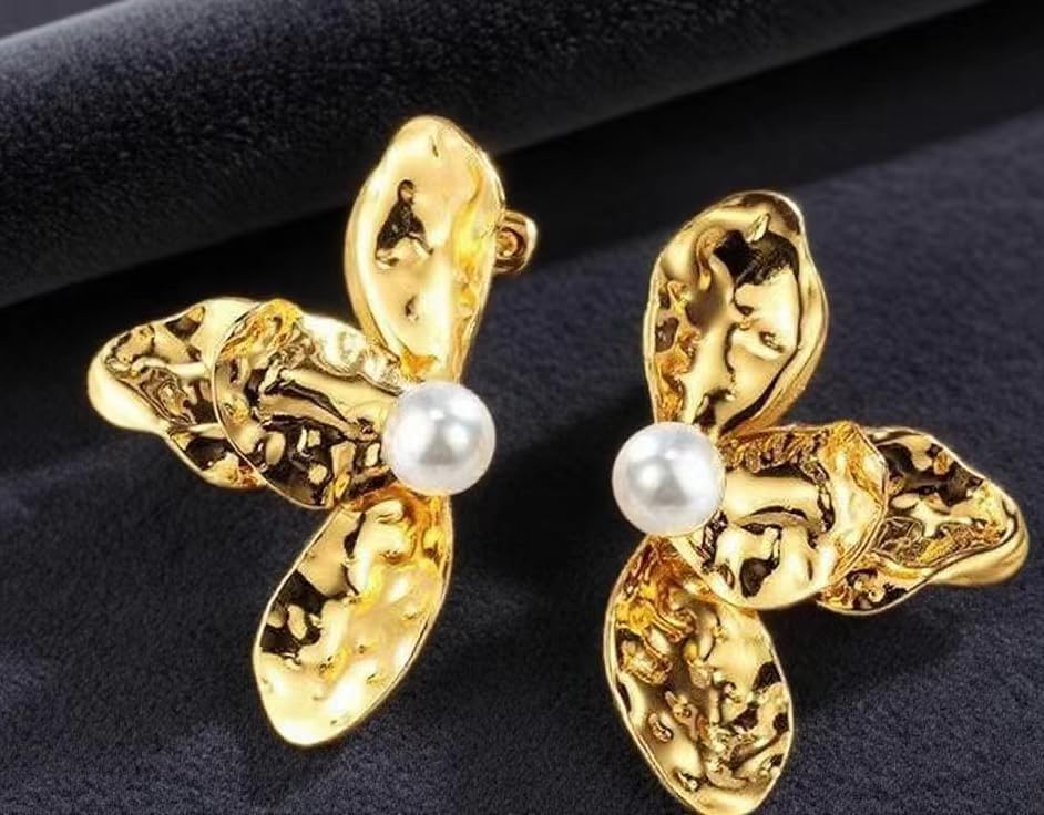 Flower Earrings for Women Statement Earrings for Women Chunky Gold Silver Floral Large Flower Stud Earrings Elegant Jewelry - Image 6