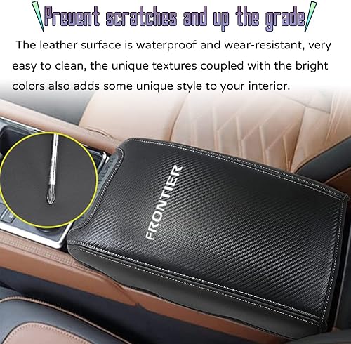 Miniatura 7 de Bmolpt Accesorios interiores personalizados para Nissan Frontier 2022 2023, funda de cuero para reposabrazos central, cojín protector de